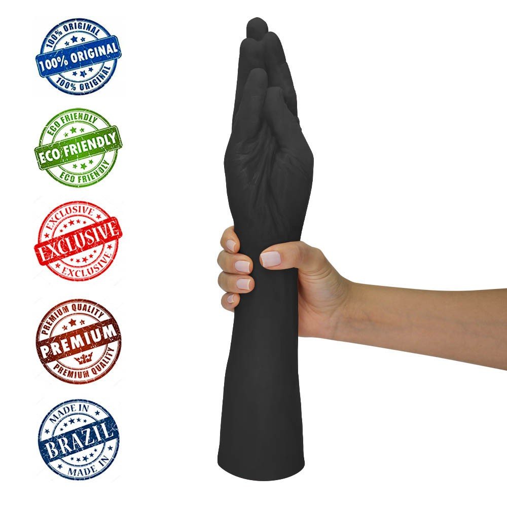 Mão Erótica Realística Hand Finger 37 x 7,2cm Preto | Foto 05