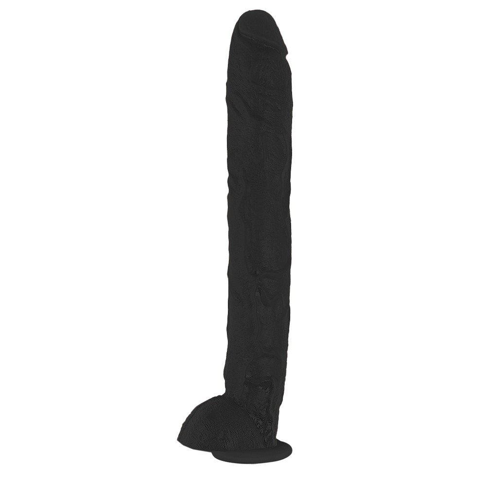 Pênis Gigante e Grosso Flexível com Escroto e Ventosa Negão da Picona 37 x 5cm Preto | Foto 01