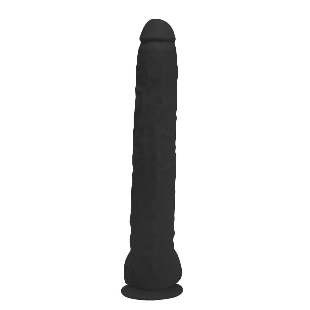 Pênis Gigante e Grosso Flexível com Escroto e Ventosa Negão da Picona 37 x 5cm Preto | Foto 02