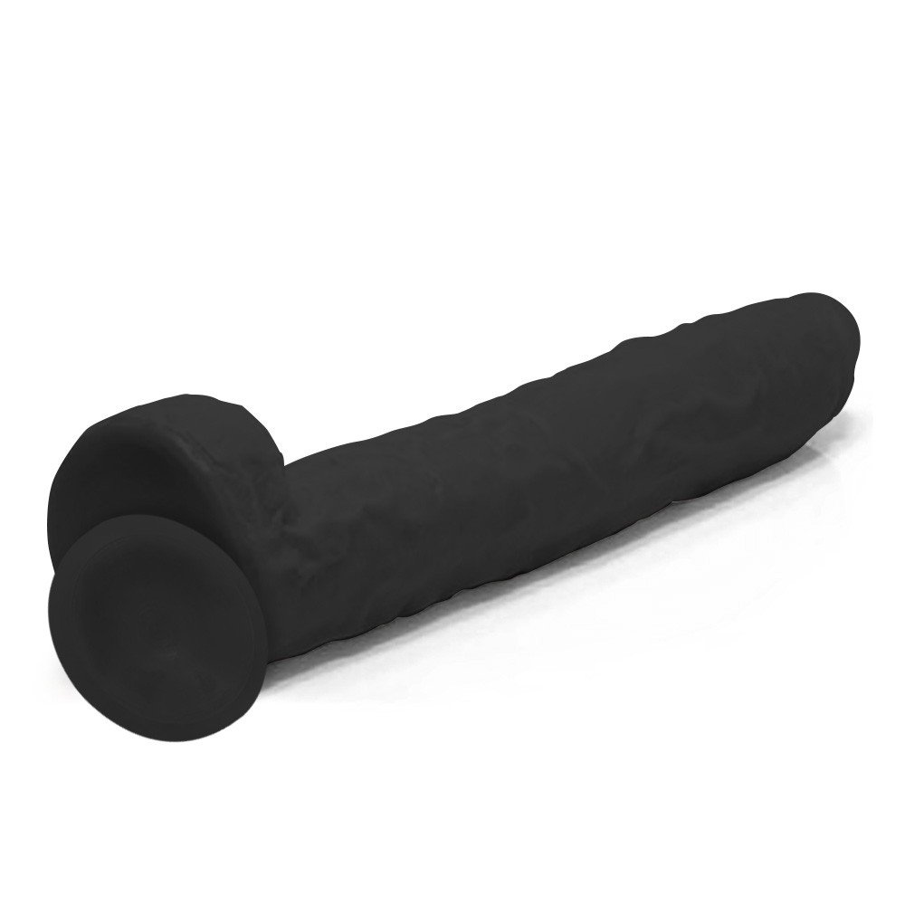 Pênis Gigante e Grosso Flexível com Escroto e Ventosa Negão da Picona 37 x 5cm Preto | Foto 03