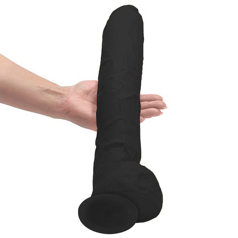 Pênis Gigante e Grosso Flexível com Escroto e Ventosa Negão da Picona 37 x 5cm Preto | Foto 04