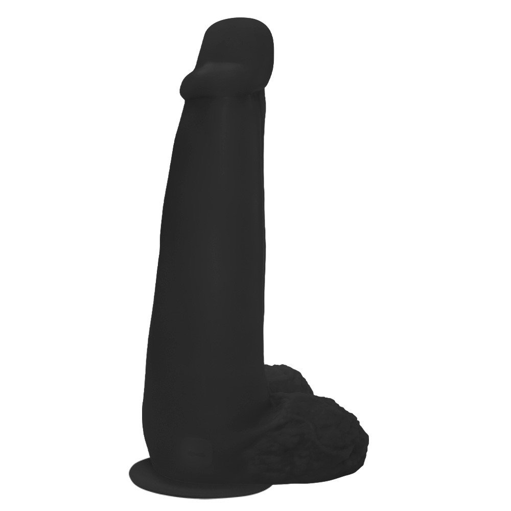 Pênis Gigante e Grosso Flexível com Escroto e Ventosa Longo 28 x 8,3cm Preto | Foto 02