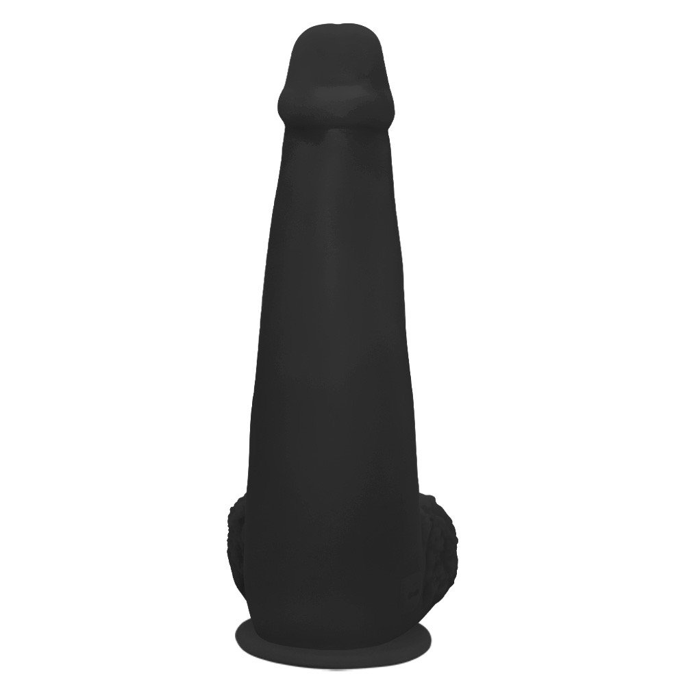 Pênis Gigante e Grosso Flexível com Escroto e Ventosa Longo 28 x 8,3cm Preto | Foto 04