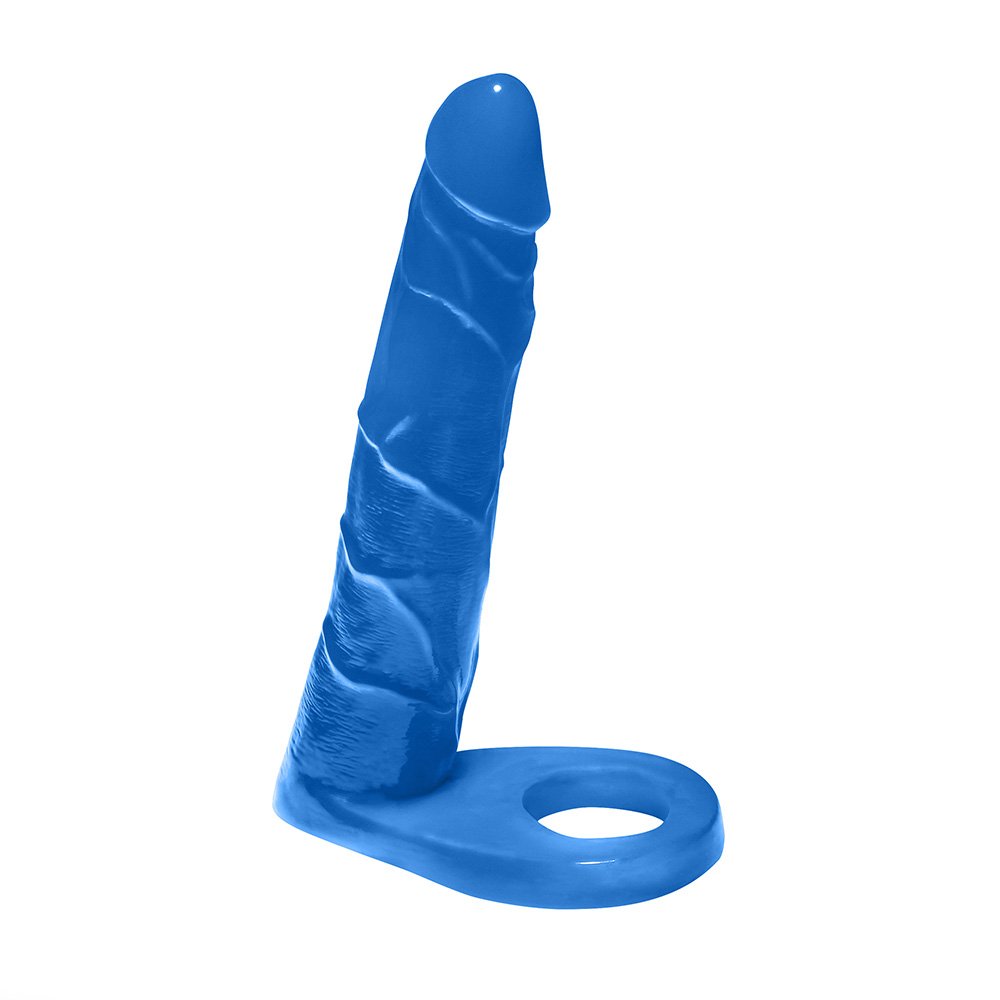 Anel Companheiro Realístico Longo 15 x 3cm Azul Translúcido | Foto 01