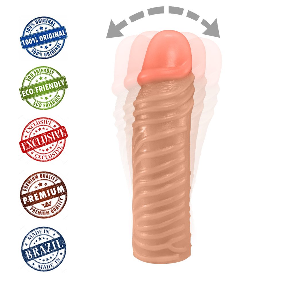 Pênis Torpedo em PVC Flexível Atóxico 24 x 6cm Bege | Foto 05