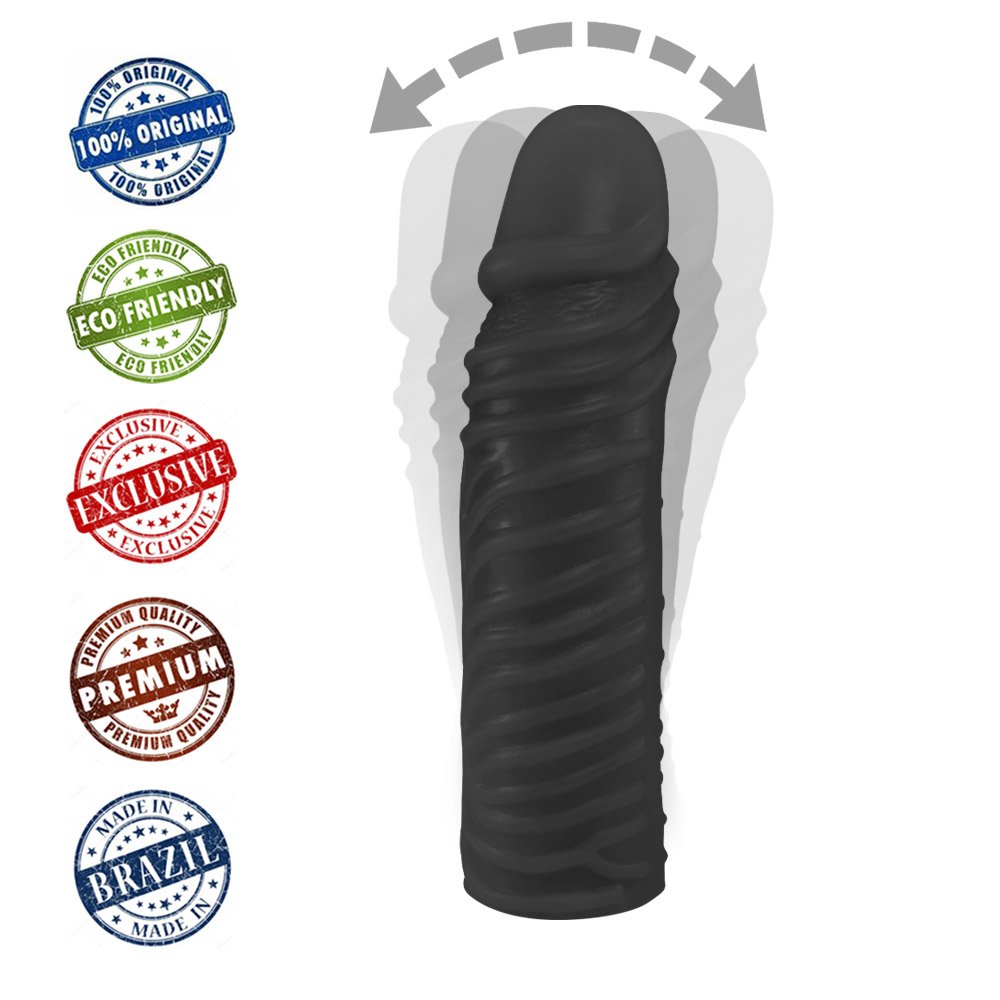 Pênis Torpedo em PVC Flexível Atóxico 24 x 6cm Preto | Foto 05