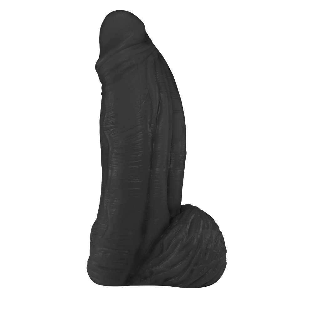 Pênis Large em PVC Flexível Atóxico com Escroto 21 x 6,5cm Preto | Foto 01