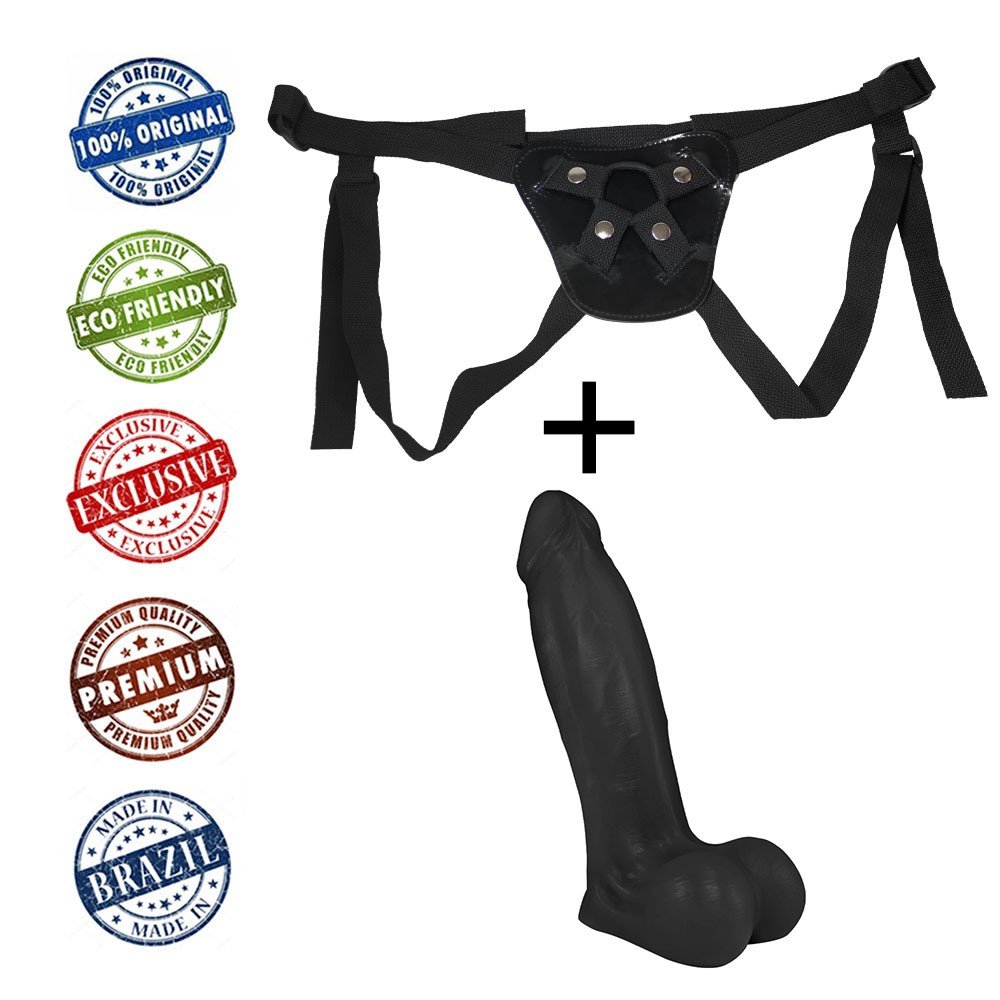 Cinta Peniana Ajustável com Pênis Realístico Lover 18 x 4,5cm Preto | Foto 05