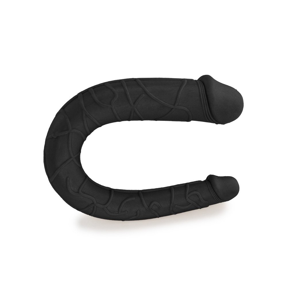 Pênis Duas Pontas em Jelly Havaiano Ferradura 30 x 3,5cm Preto | Foto 02