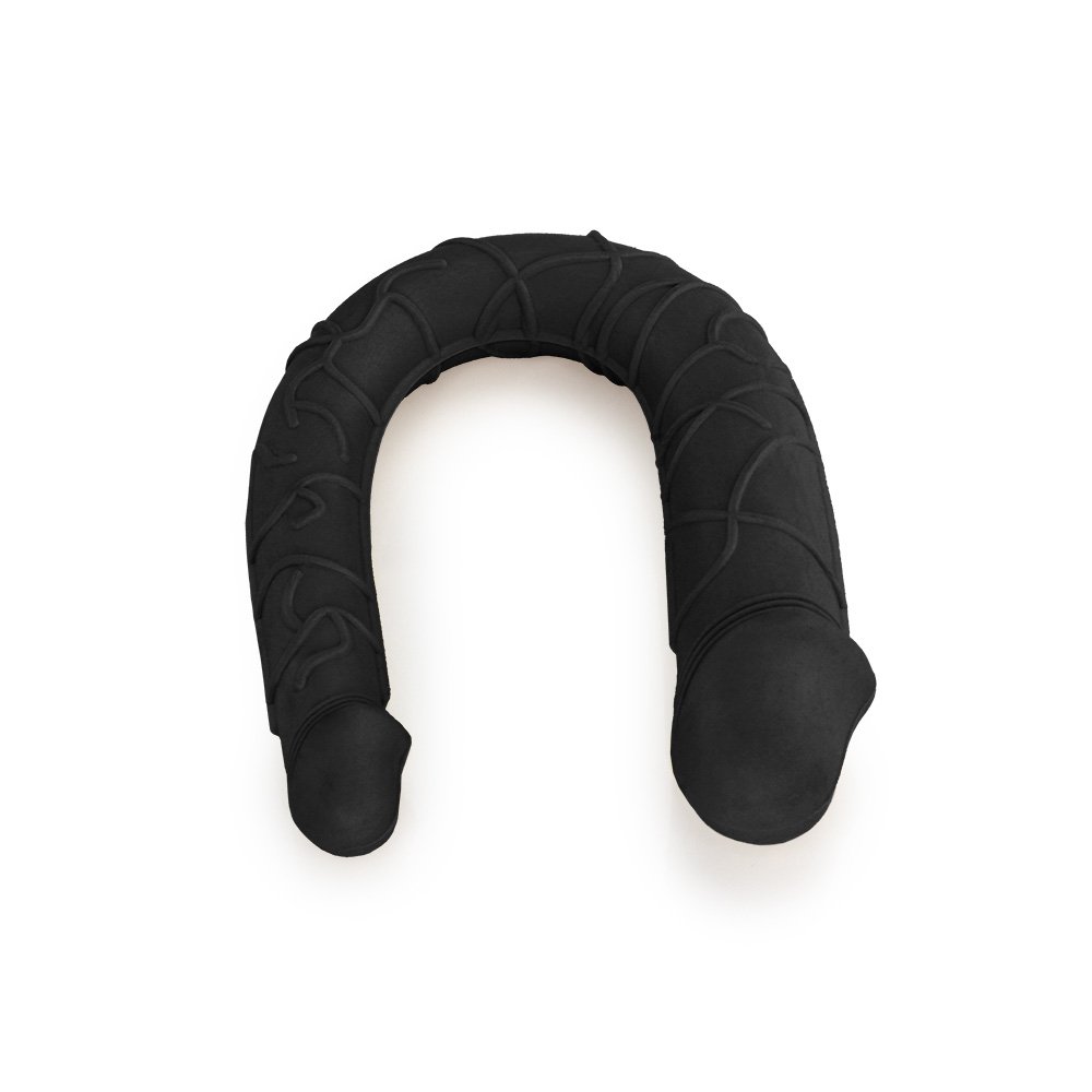 Pênis Duas Pontas em Jelly Havaiano Ferradura 30 x 3,5cm Preto | Foto 04