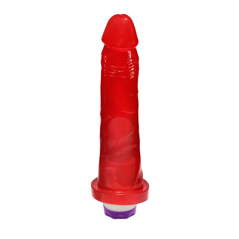 Pênis Jueves com Vibrador Multivelocidade 19 x 4,5cm Vermelho Translúcido | Foto 01