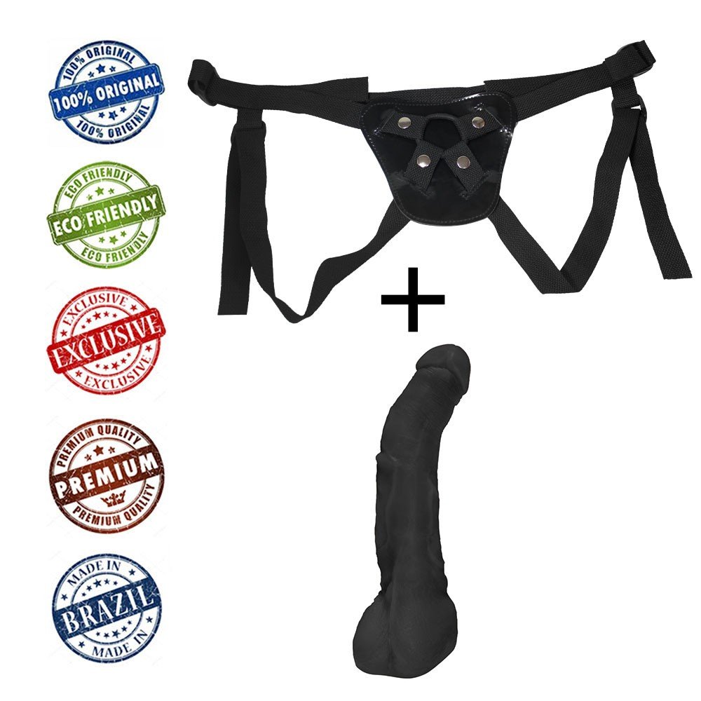 Cinta Peniana Ajustável com Pênis Realístico Mandingo 27 x 5,5cm Preto | Foto 05