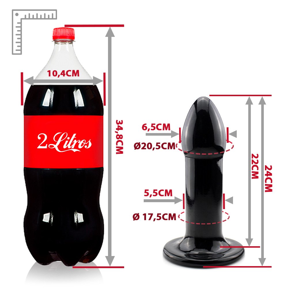 Plug Anal Grande Flexível Thunder 24 x 6,5cm Preto Brilhante | Foto 06