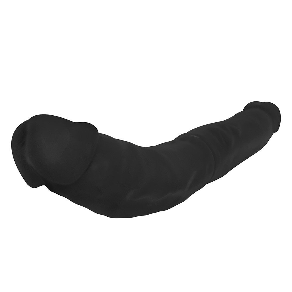Pênis Duas Pontas Havaiano em Elastômero Curvo 35 x 4,5cm Preto | Foto 03
