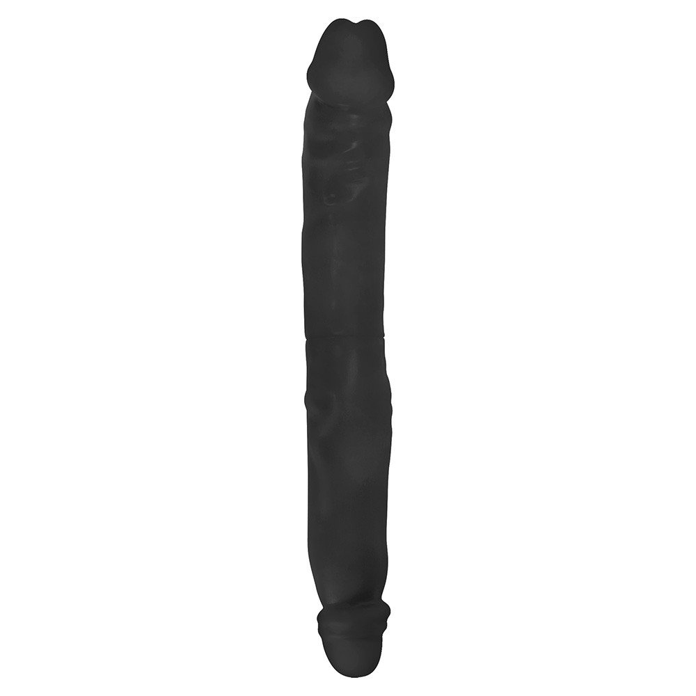 Pênis Duas Pontas Havaiano em Elastômero Curvo 35 x 4,5cm Preto | Foto 04