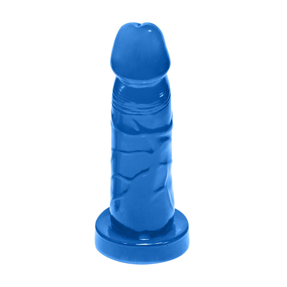 Pênis com Base para Cinta Mimo 13,5 x 4cm Azul Translúcido | Foto 01