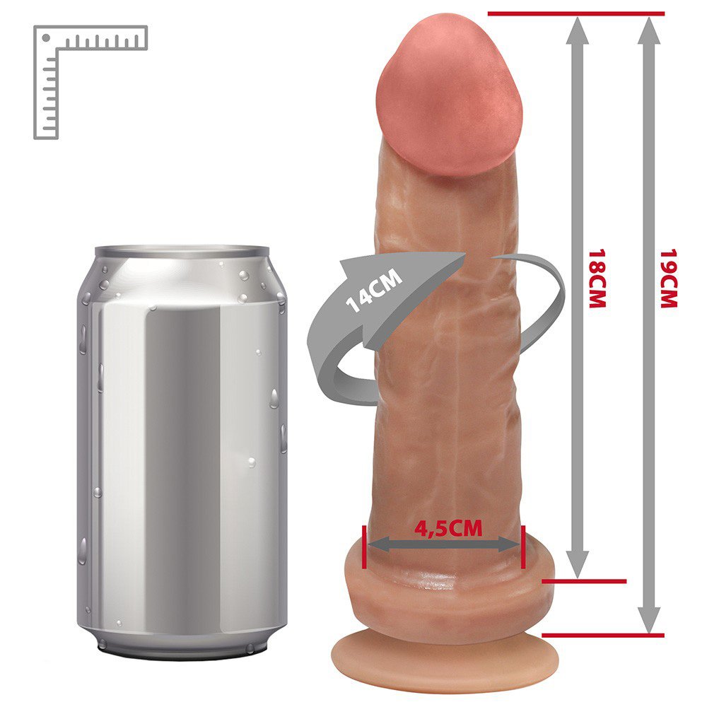 Pênis que Ejacula Flexível Martes com Ventosa 19 x 4,5cm Bege | Foto 06