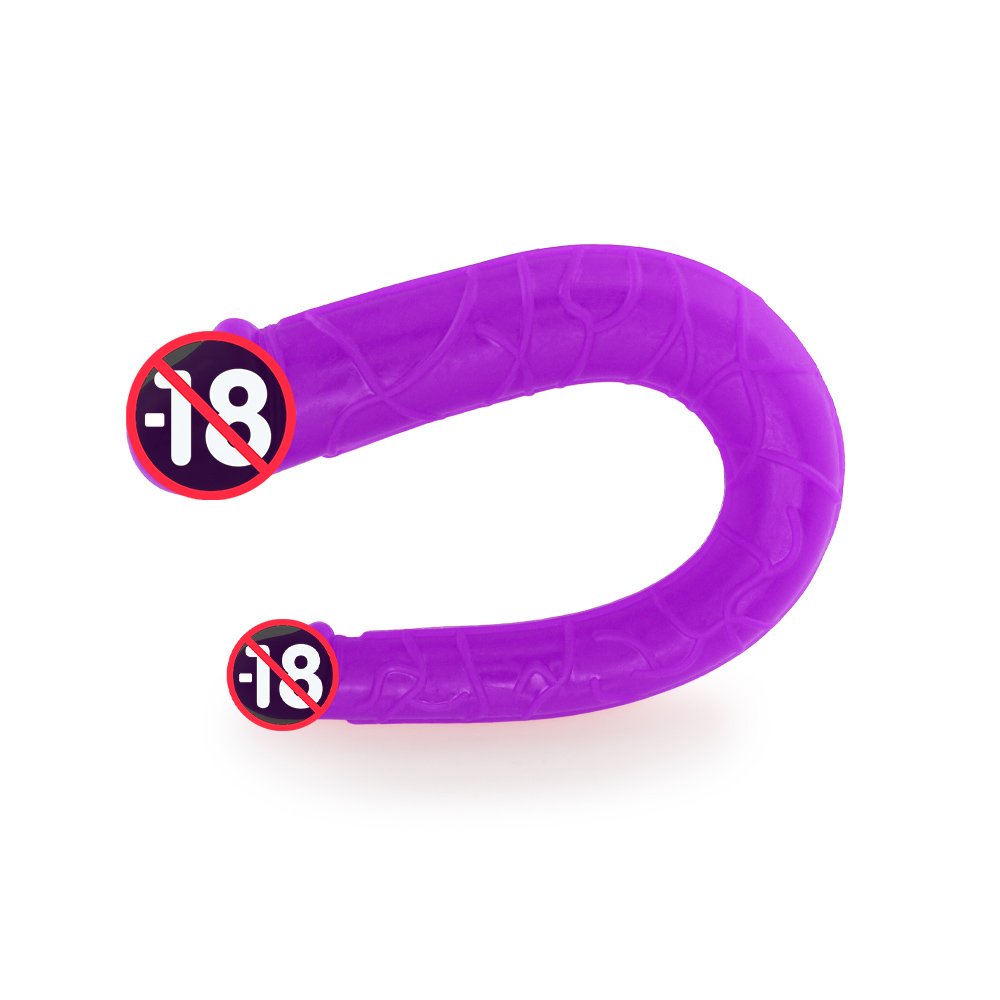 Pênis Duas Pontas em Jelly Havaiano Ferradura 30 x 3,5cm Roxo | Foto 03
