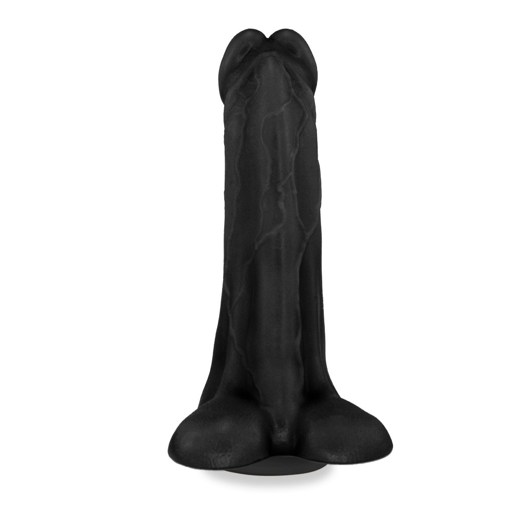 P�nis Real�stico Flex�vel com Escroto e Ventosa Cedro 20,5 x 6cm Preto | Foto 02