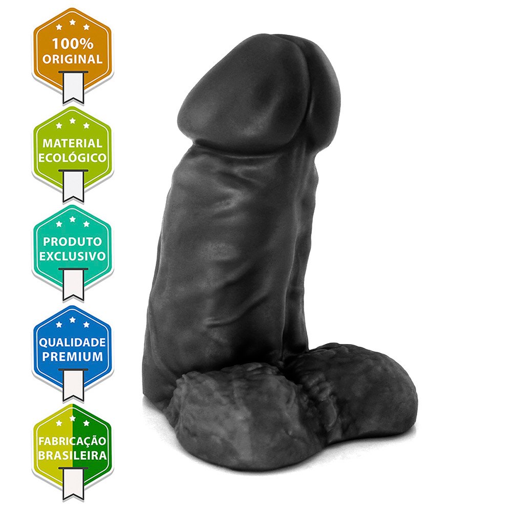 Pênis Realístico Flexível com Escroto Massaranduba 18 x 7,6cm Preto | Foto 05
