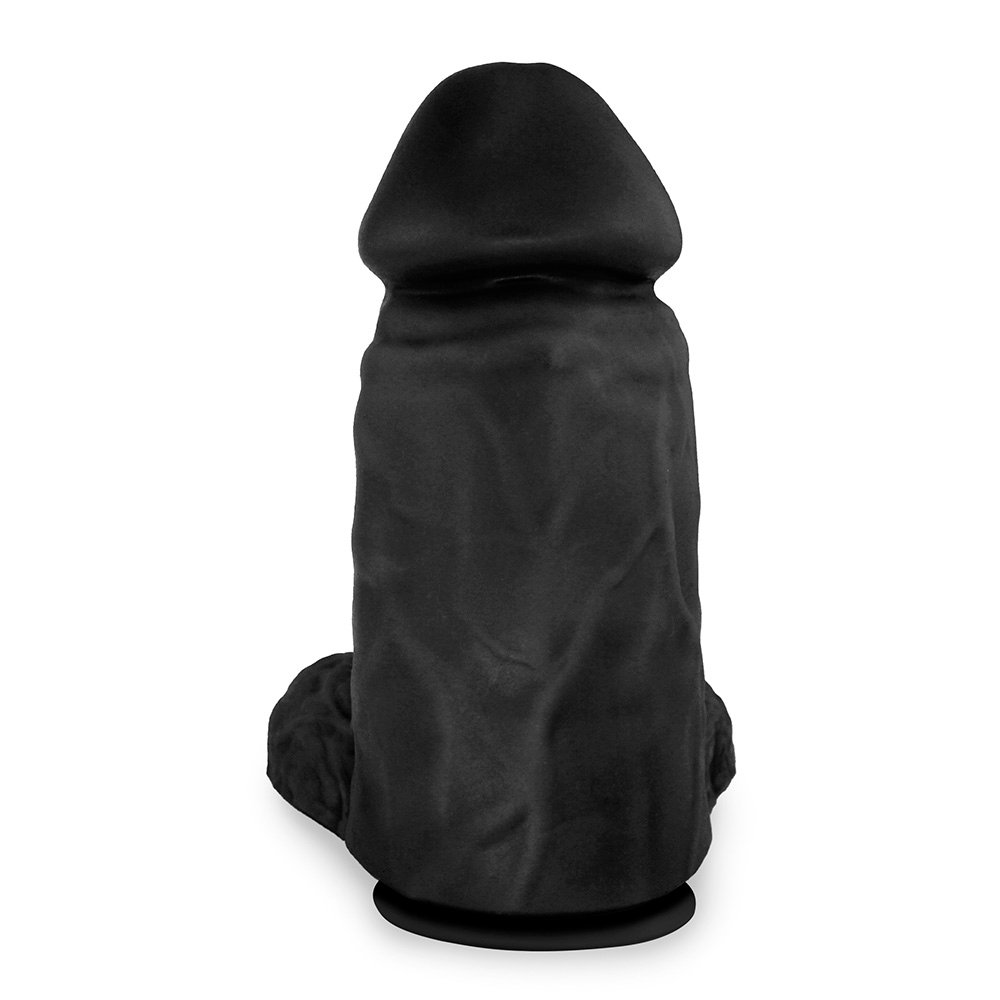 Pênis Realístico Flexível com Escroto e Ventosa Massaranduba 18 x 7,6cm Preto | Foto 03