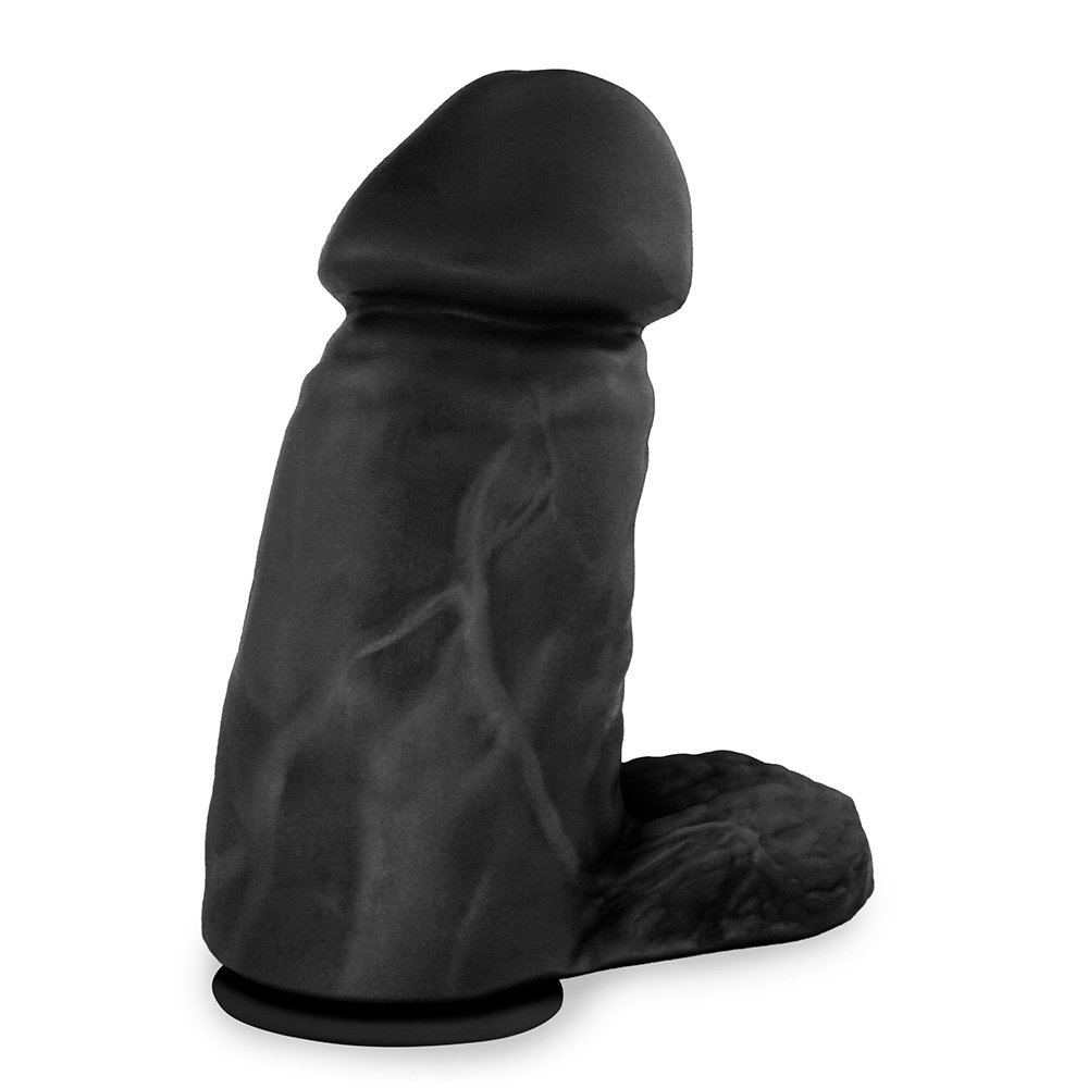 Pênis Realístico Flexível com Escroto e Ventosa Massaranduba 18 x 7,6cm Preto | Foto 04