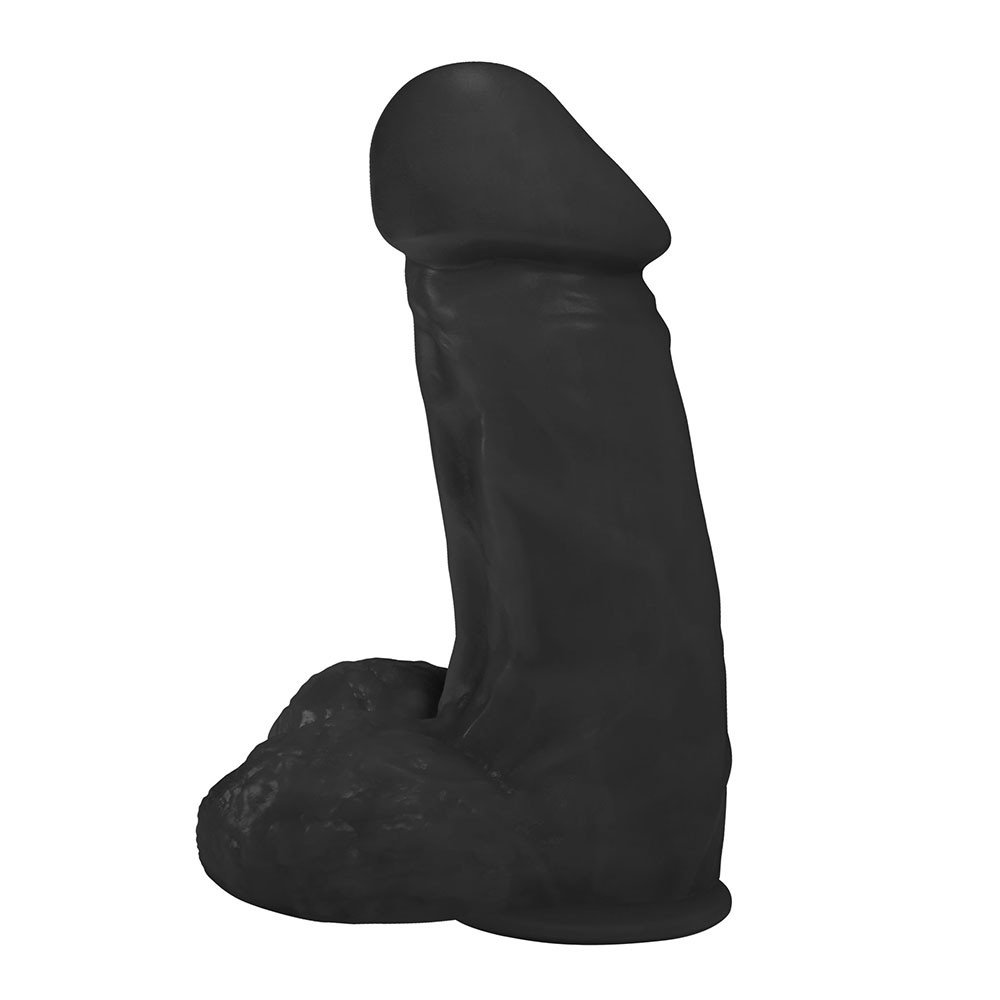 Pênis Realístico Flexível com Escroto e Ventosa Cumaru 19 x 6cm Preto | Foto 02