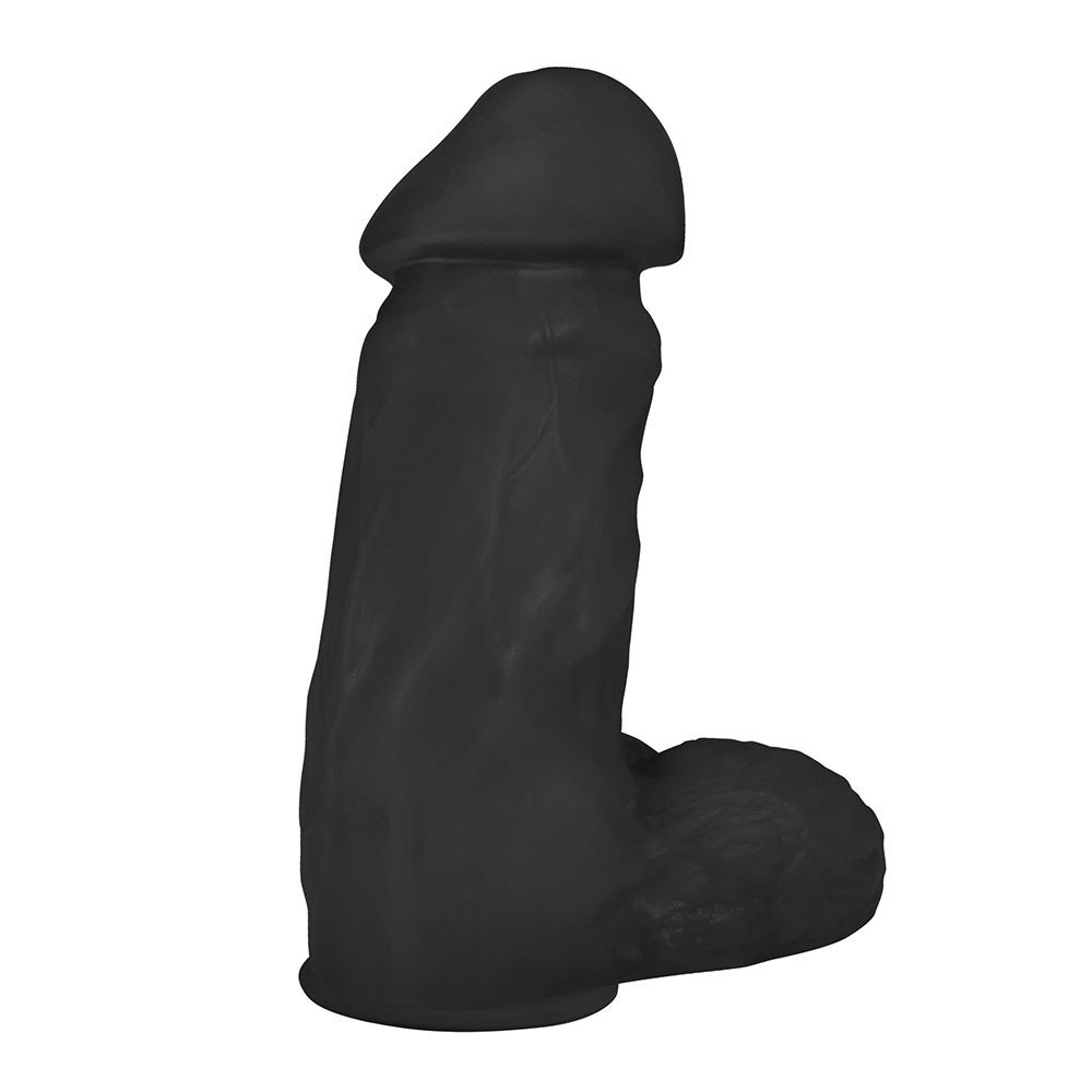 Pênis Realístico Flexível com Escroto e Ventosa Cumaru 19 x 6cm Preto | Foto 04