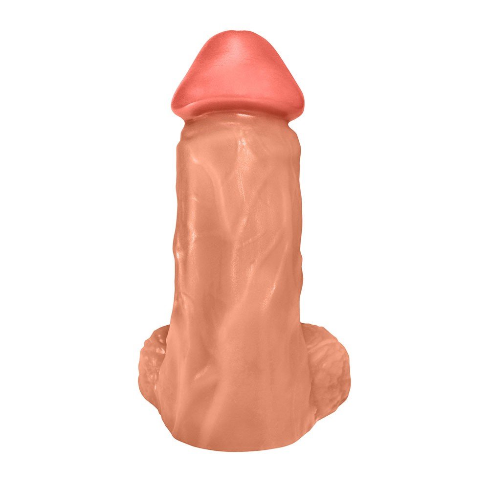 Pênis Realístico Flexível com Escroto Cumaru 19 x 6cm Bege | Foto 03