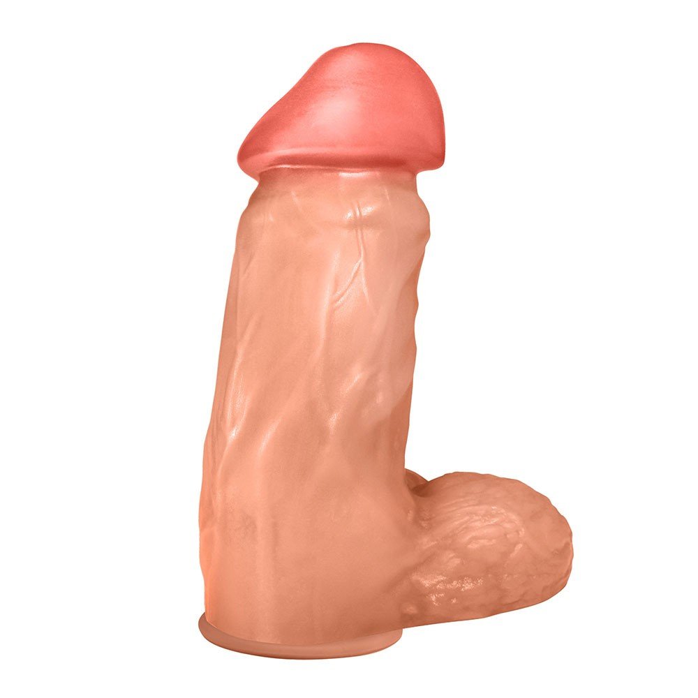 Pênis Realístico Flexível com Escroto e Ventosa Cumaru 19 x 6cm Bege | Foto 04