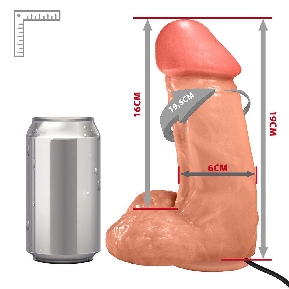 Pênis Realístico Flexível com Escroto, Ventosa e Vibrador Cumaru 19 x 6cm Bege | Foto 06