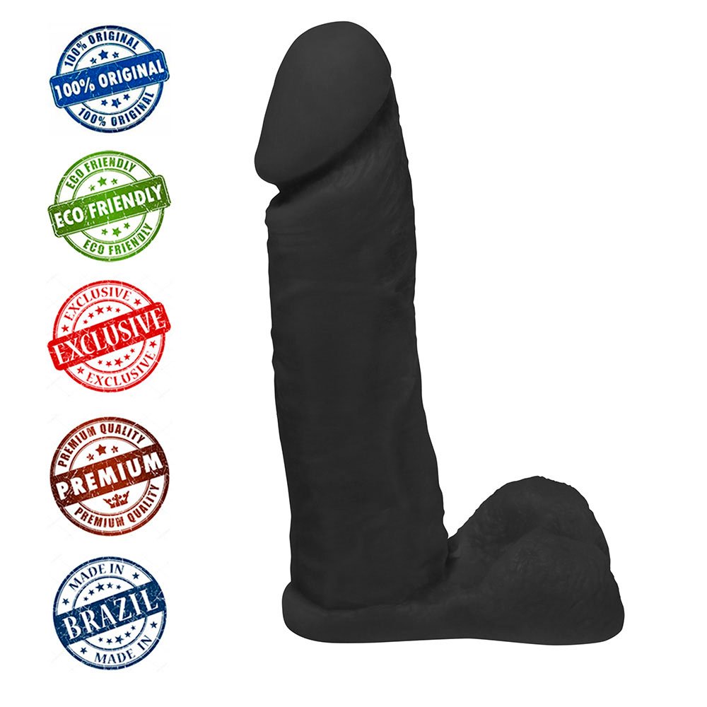 Pênis de Borracha com Escroto Dionísio 19 x 4,5cm Preto | Foto 05