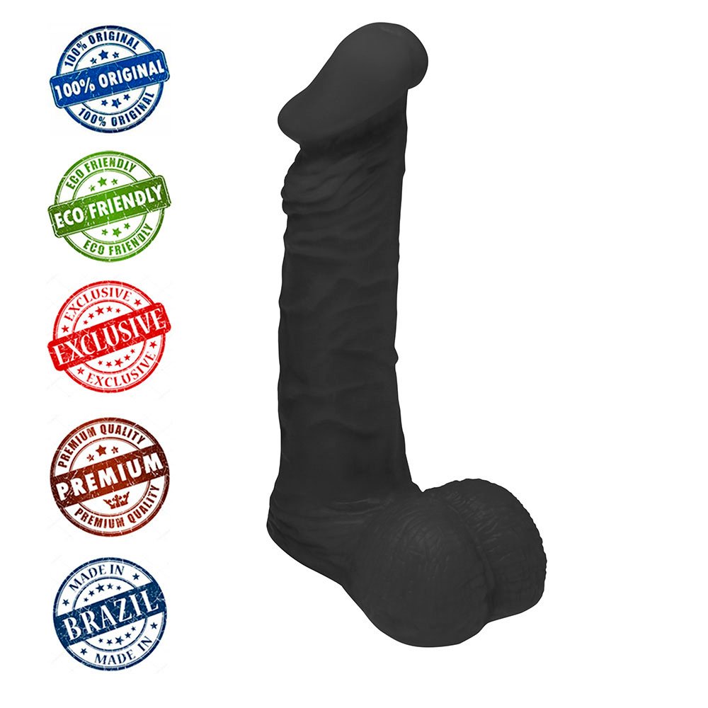 Pênis de Borracha, com Glande Zeus 20 x 4,5cm Preto | Foto 05