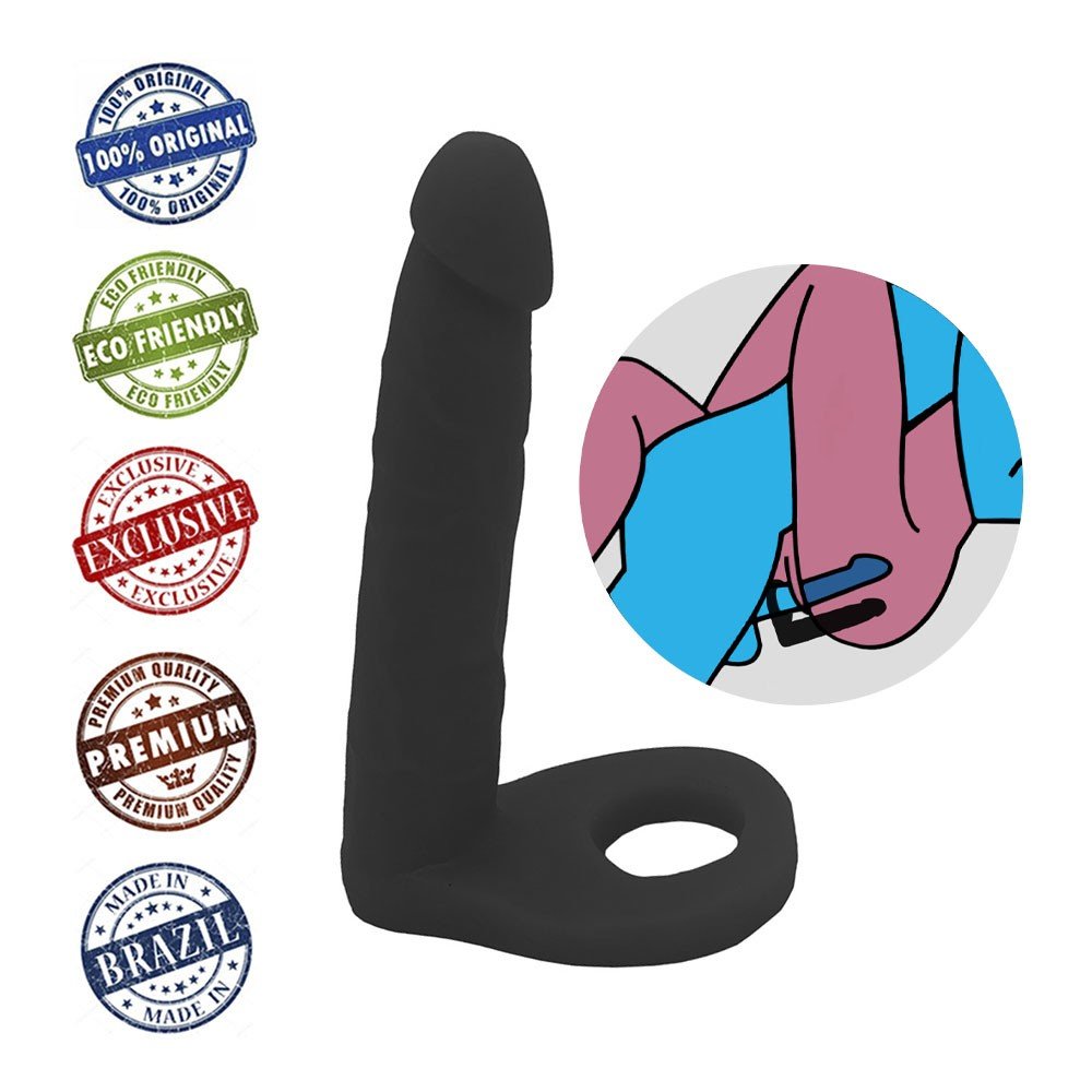 Anel Companheiro Real�stico M�dio 14 x 3cm Preto | Foto 05