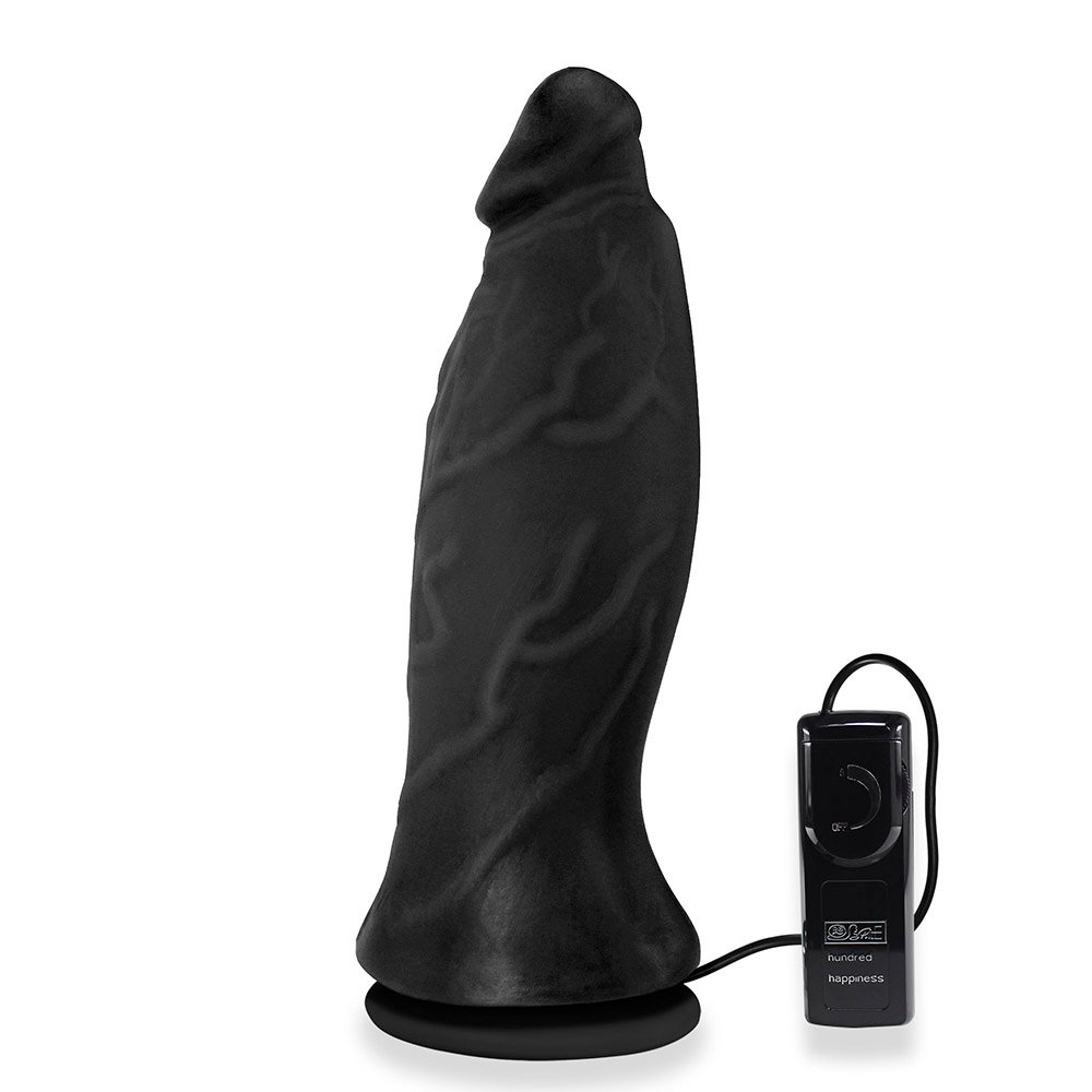 Pênis Grande Com Vibrador e Ventosa Jatobão 27 X 8cm Preto | Foto 03