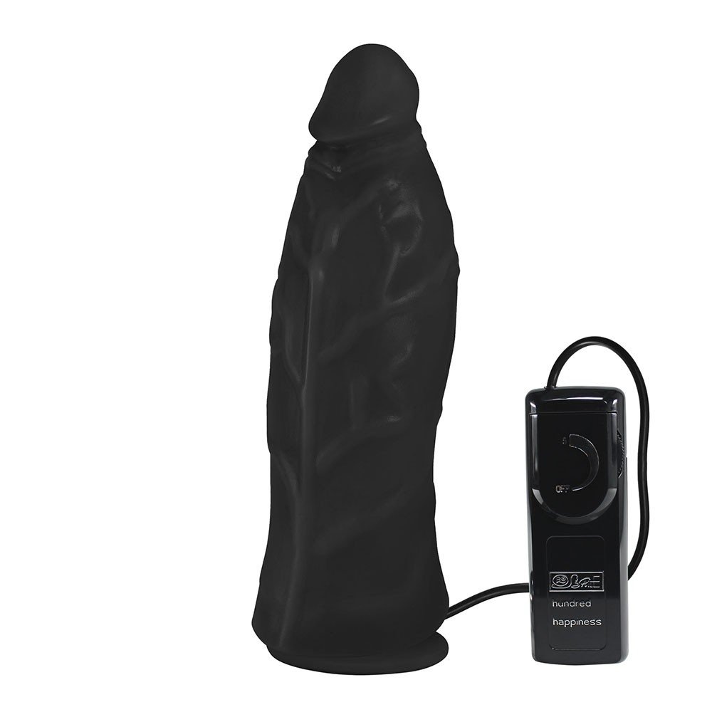 Pênis Realístico Flexível com Ventosa e Vibrador Jatobá 21 x 6,8cm Preto | Foto 02