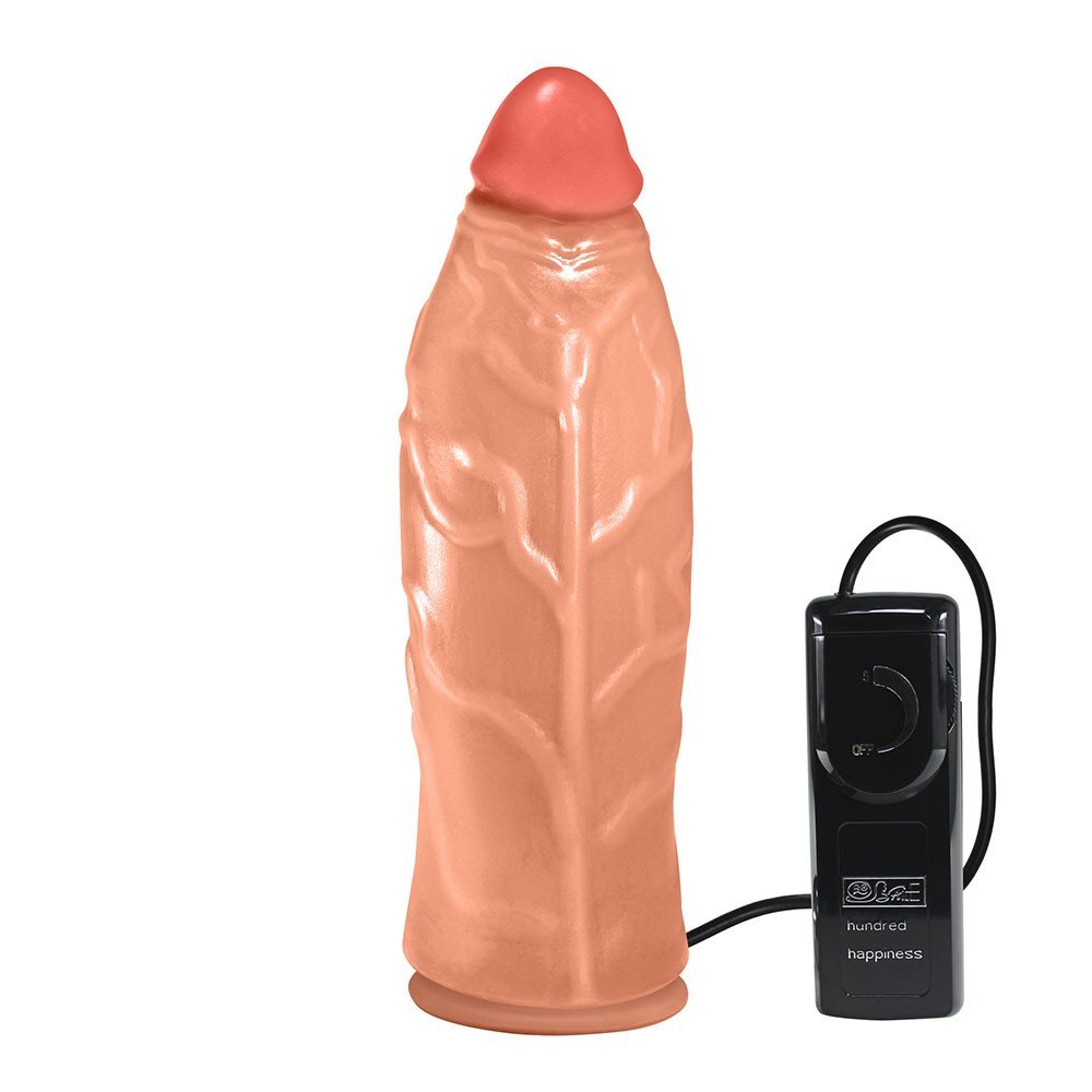 Pênis Realístico Flexível com Ventosa e Vibrador Jatobá 21 x 6,8cm Bege | Foto 01