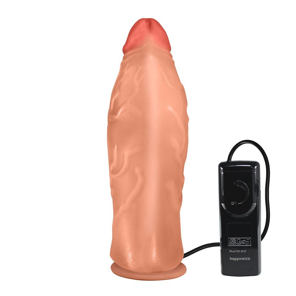 Pênis Realístico Flexível com Ventosa e Vibrador Jatobá 21 x 6,8cm Bege | Foto 04