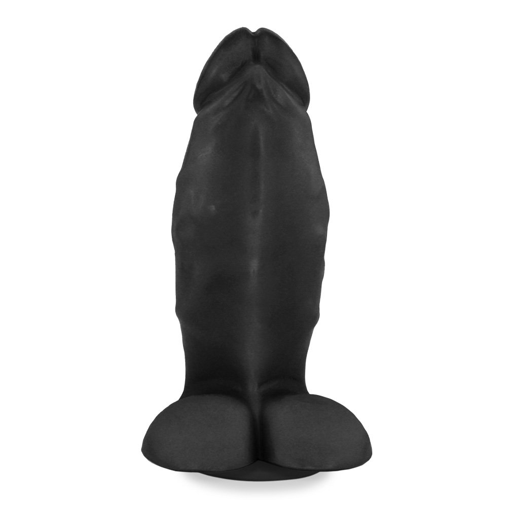 Pênis Realístico Flexível com Escroto e Ventosa Peroba 19 x 6,8cm Preto | Foto 02