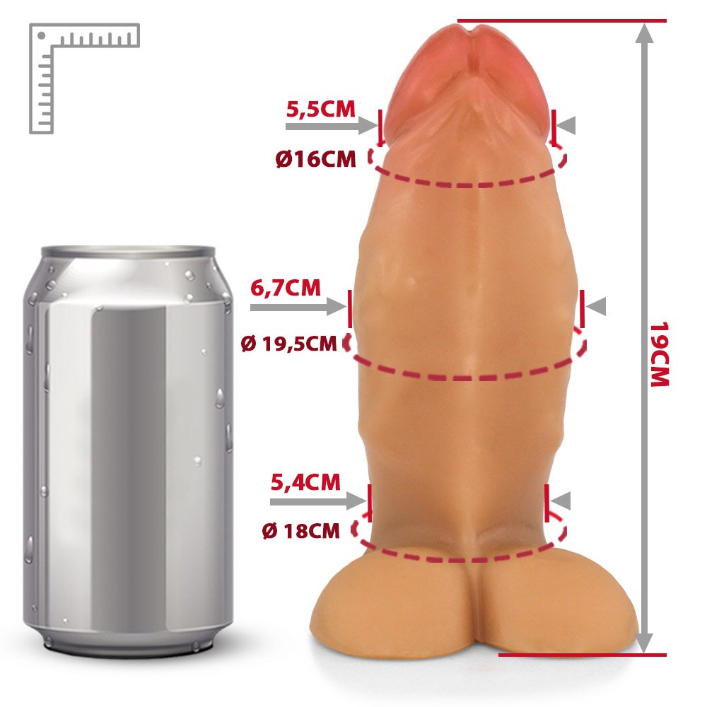Pênis Realístico Flexível com Escroto Peroba 19 x 6,8cm Bege | Foto 07