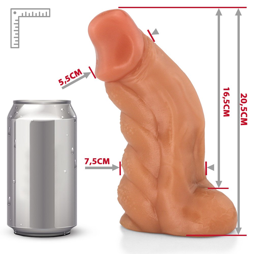 Pênis Flexível com Textura Massageadora e Escroto Gator 20,5x 7,5cm Bege | Foto 06
