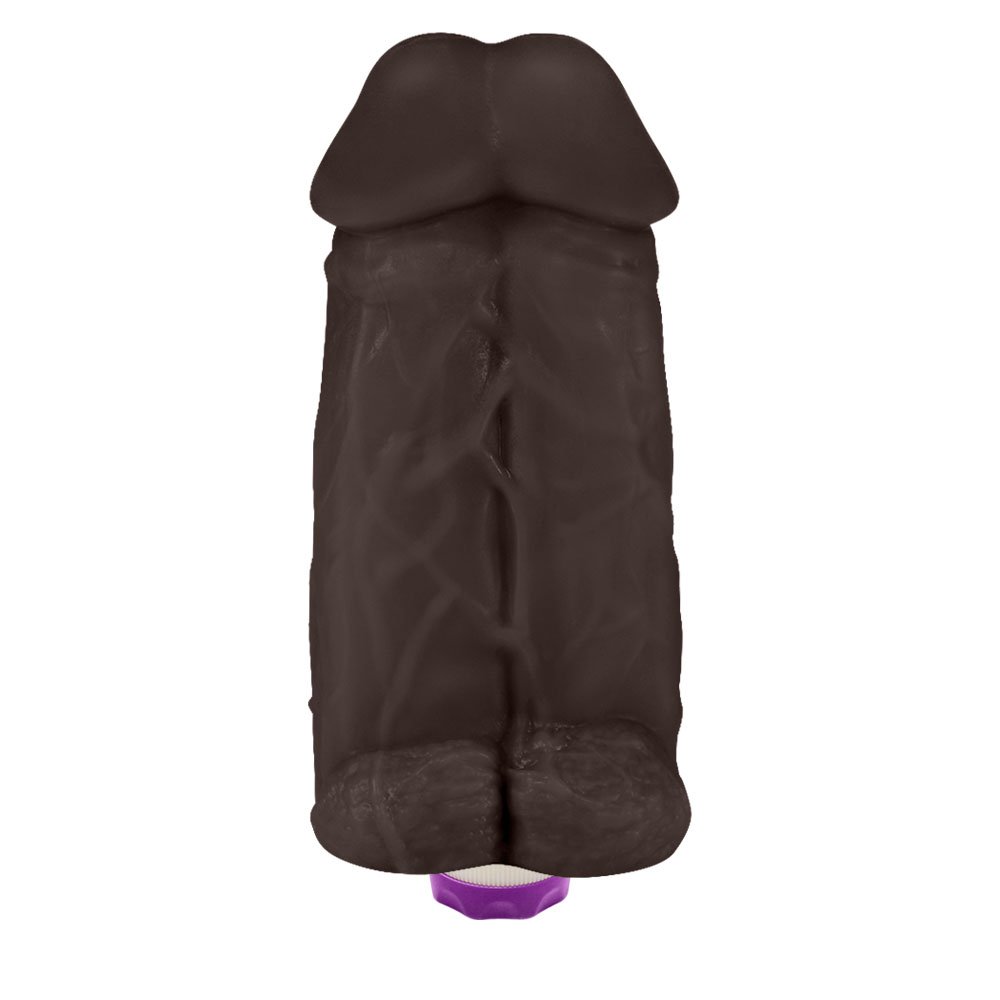 Pênis Realístico Flexível Duplo Super Amigos com Vibrador 18 x 7,5cm Marrom | Foto 01