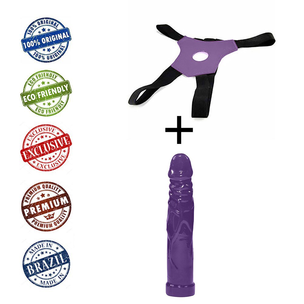 Cinta Peniana com P�nis Real�stico Tall 17,5 x 3,25cm Roxo | Foto 05