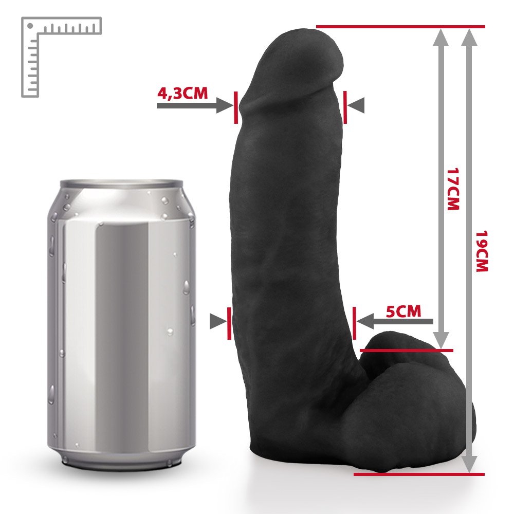 Pênis Realístico em PVC Flexível com Escroto Spock 19 x 5,2cm Preto | Foto 07
