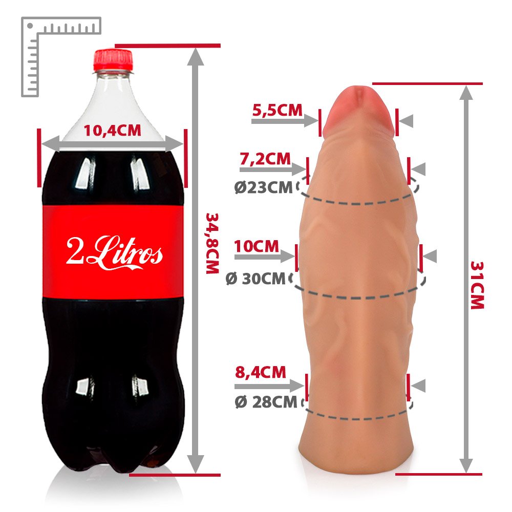 Pênis Gigante e Grosso Flexível Jatobaço 31 x 10cm Bege | Foto 06