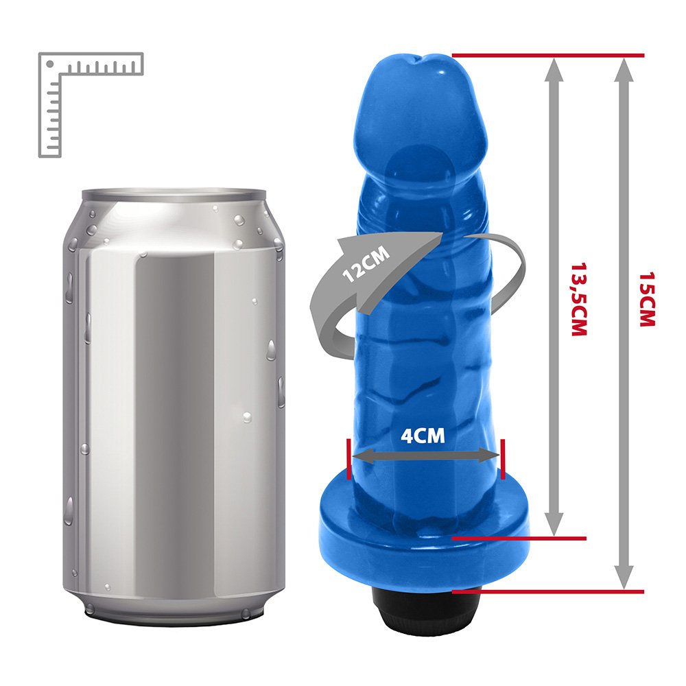 Pênis Mimo com Vibrador Multivelocidade 13,5 x 4cm Azul Translúcido | Foto 06