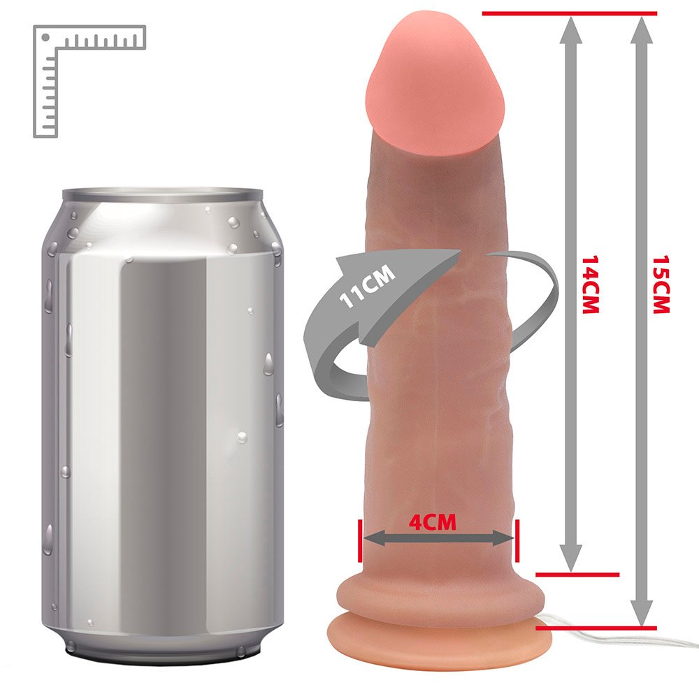 Pênis de Borracha Lunes com Vibrador e Ventosa 14 x 4cm Bege | Foto 05