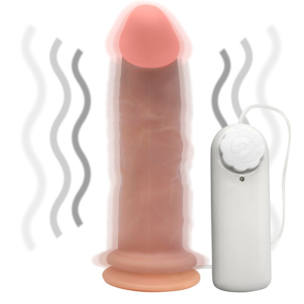 Pênis de Borracha Lunes com Vibrador e Ventosa 14 x 4cm Bege | Foto 06