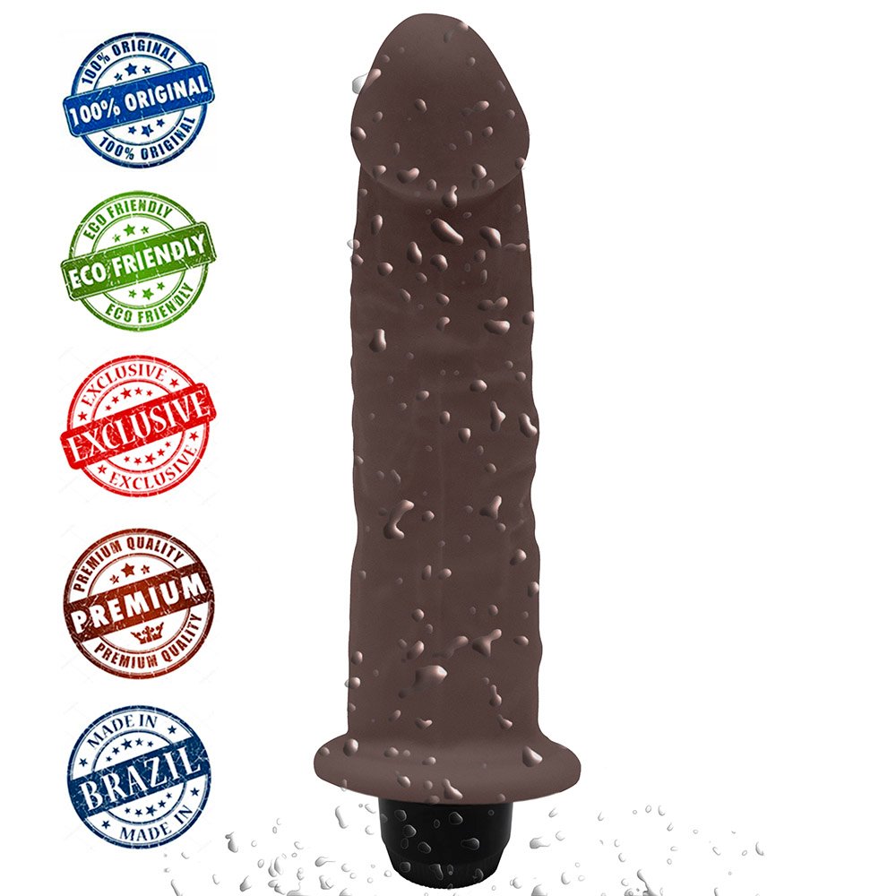 Pênis de Borracha Lunes com Vibrador 14 x 4cm Marrom | Foto 04