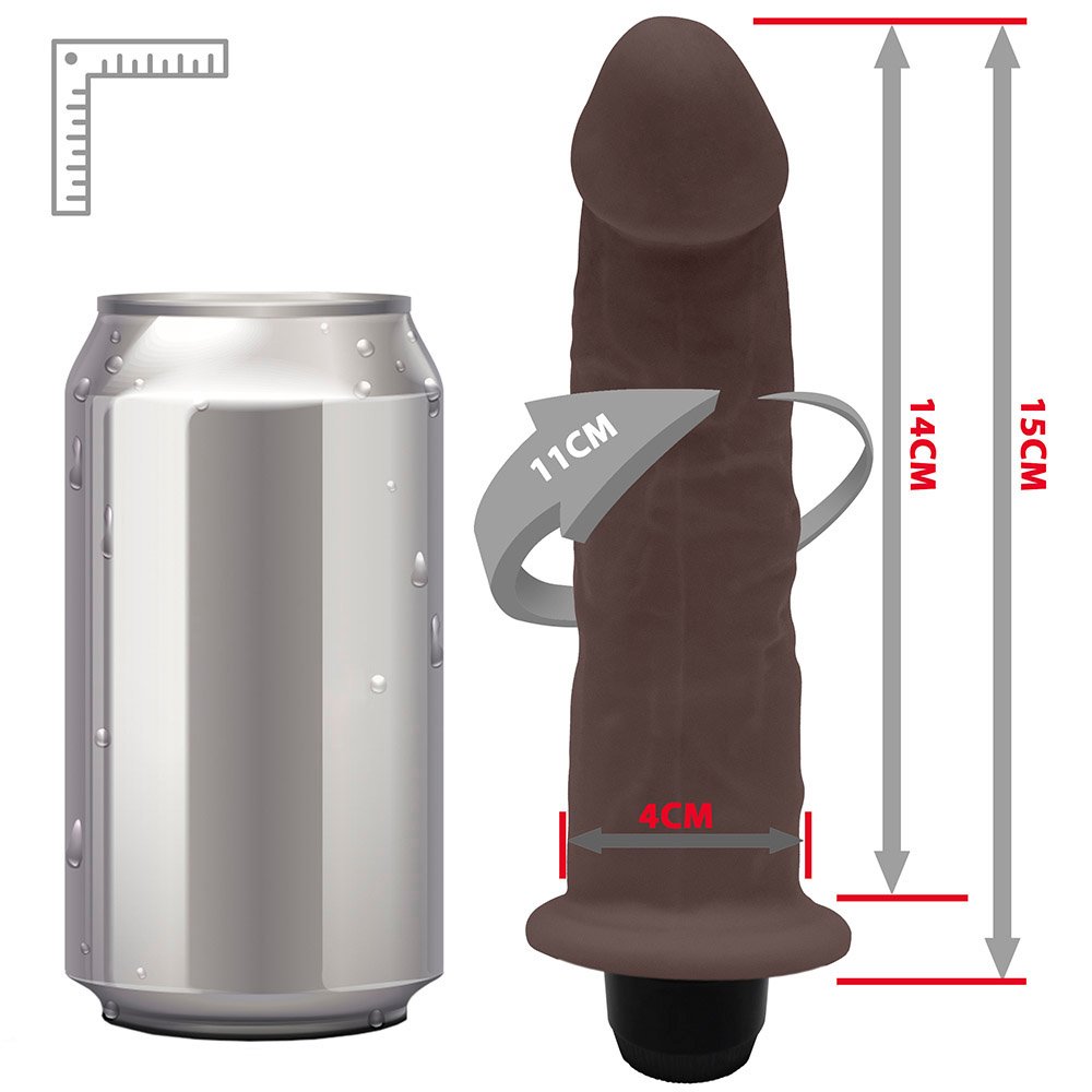 Pênis de Borracha Lunes com Vibrador 14 x 4cm Marrom | Foto 05
